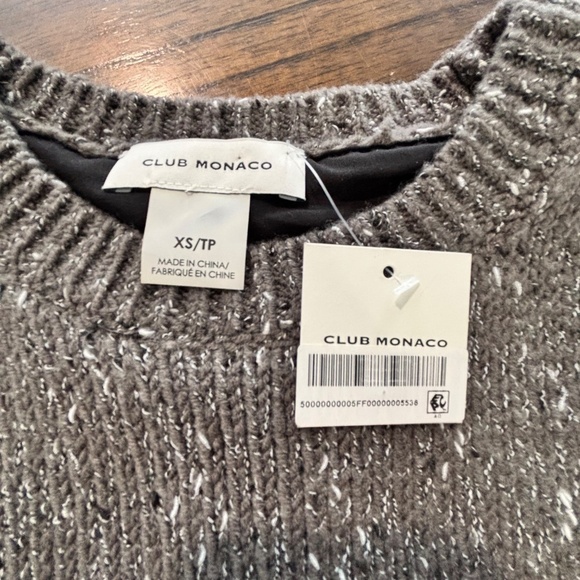 NWT Club Monaco split back wool blend woven fooler sweater size XS - Picture 10 of 15